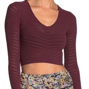 Free People Movement Gone Adrift Long Sleeve Red Night Size Small